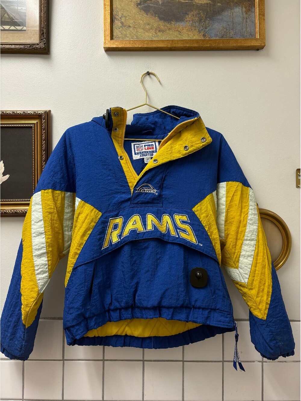 Vintage Starter NFL Pro Line St. Louis Rams Pullover Jacket Medium